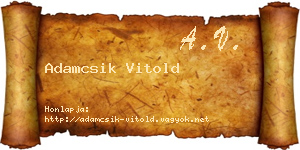 Adamcsik Vitold névjegykártya